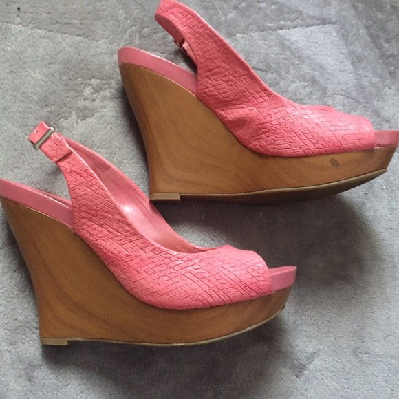 Jessica Simpson Wedge Peep Toe Sandals Size 7 - Picture 11 of 16